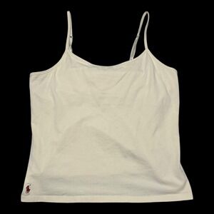 Vintage Ralph Lauren Cotton Blend Cream/White Tank Top Women's‎ XL